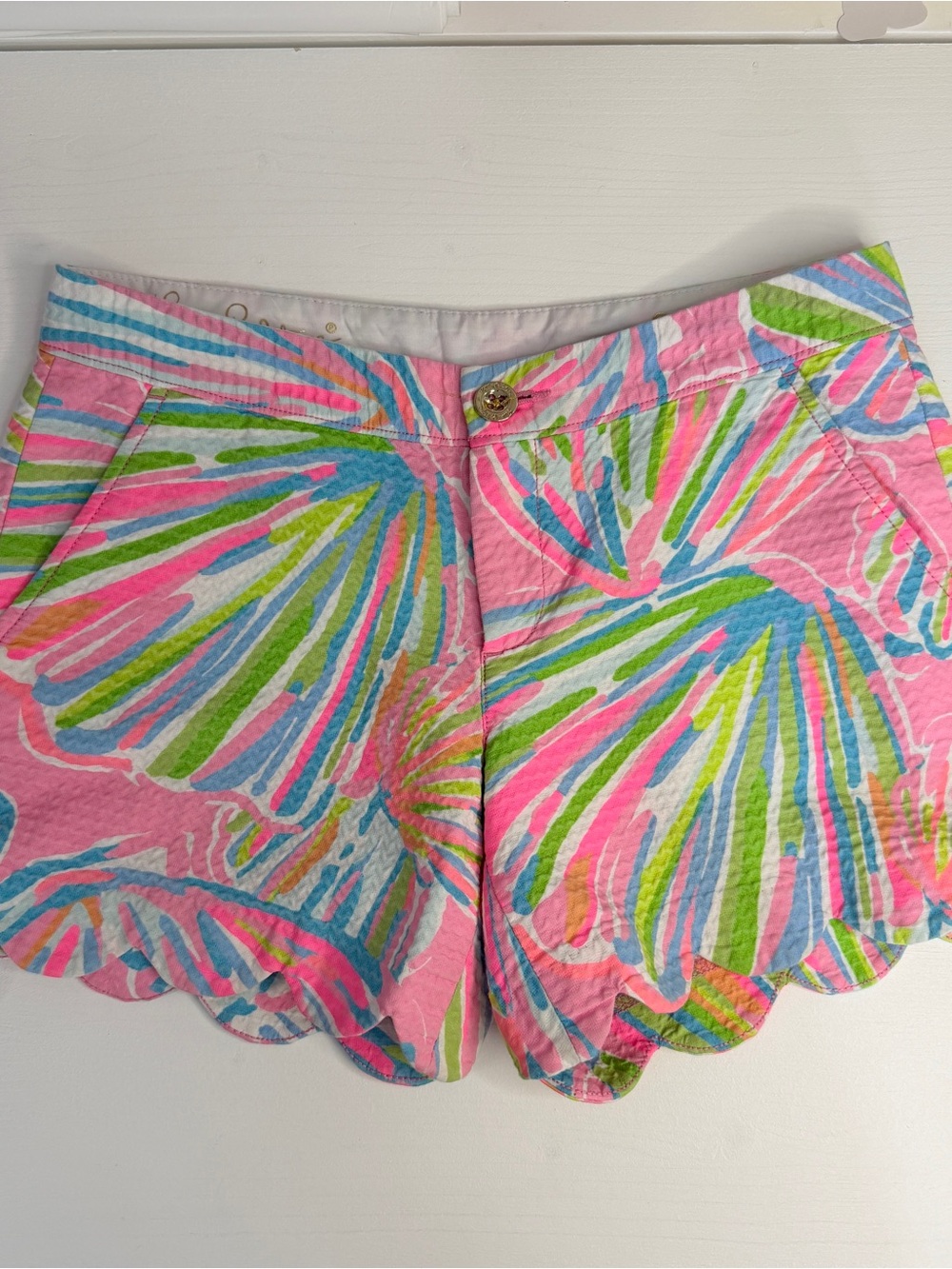 Lilly Pulitzer The Buttercup Short Pink Multi Scallop Hem Printed Shorts